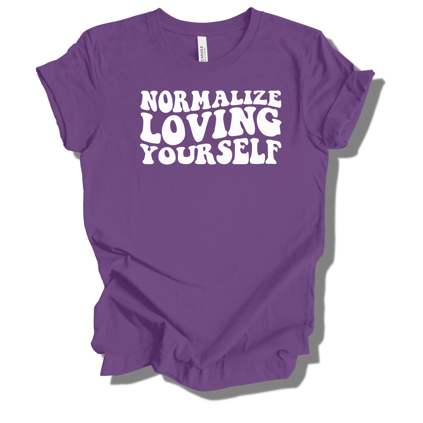 NORMALIZE LOVING YOURSELF T-SHIRT (WHITE WORDING)