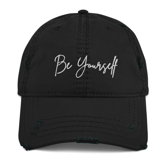 BE YOURSELF DISTRESSED HAT